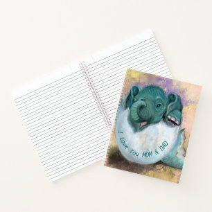 Baby Elephant Carnet Texte I Love You Mon et Papa