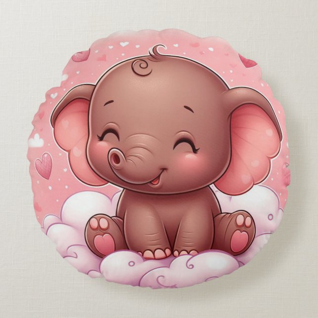 Baby éléphant coussin de pépinière, cadeau baby sh (Devant)