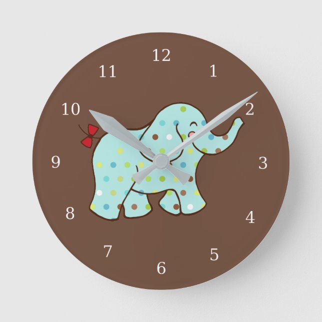 Baby Elephant Enfants Salle Nursery Wall Horloge C (Recto)