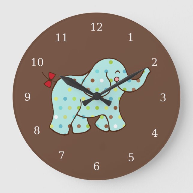 Baby Elephant Enfants Salle Nursery Wall Horloge C (Recto)