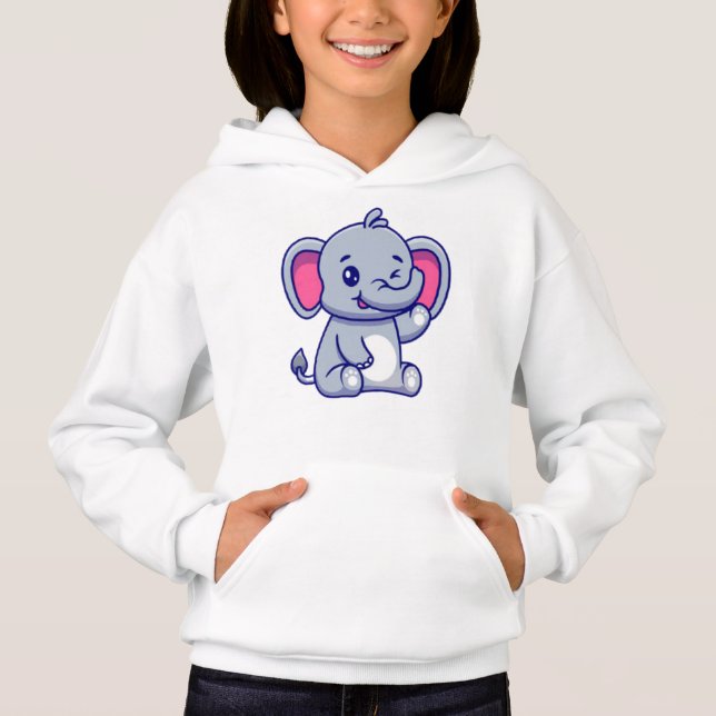 Baby Elephant Sitting Waving Hand-23800 (Devant)