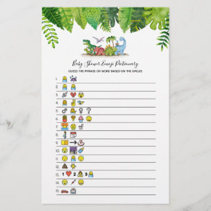 Baby Emoji Dinosaur Baby shower Jeu