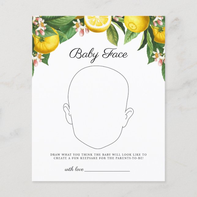 Baby Face Citron Citrus Baby shower Jeu (Devant)