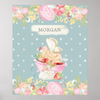 baby fairy joli jardin enchanté monogramme poster