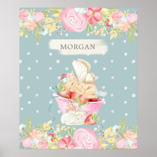 baby fairy joli jardin enchanté monogramme poster