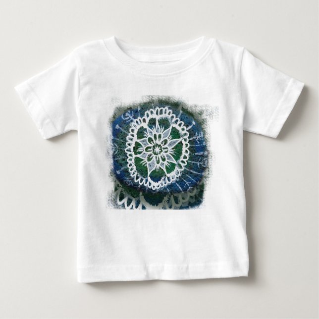 Baby Fine Jersey T-shirt Blanc mandala (Devant)