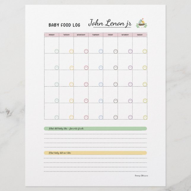 Baby First 100 foods - Baby Food Log par Margo (Devant)