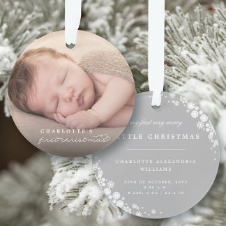 Baby First Christmas Snowflakes Style Chic Photo