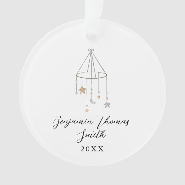 Baby First Christmas Star Mobile Acrylique Ornamen (devant)