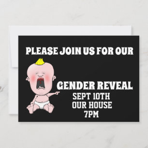BABY GENDER REVEAL FUNNY INVITATIONS DU PARTI PERS