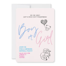 Baby Gender Reveal | Minimalist Invitation