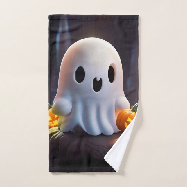 Baby Ghost Déplaisant mignon caractère Halloween (Serviette à main)
