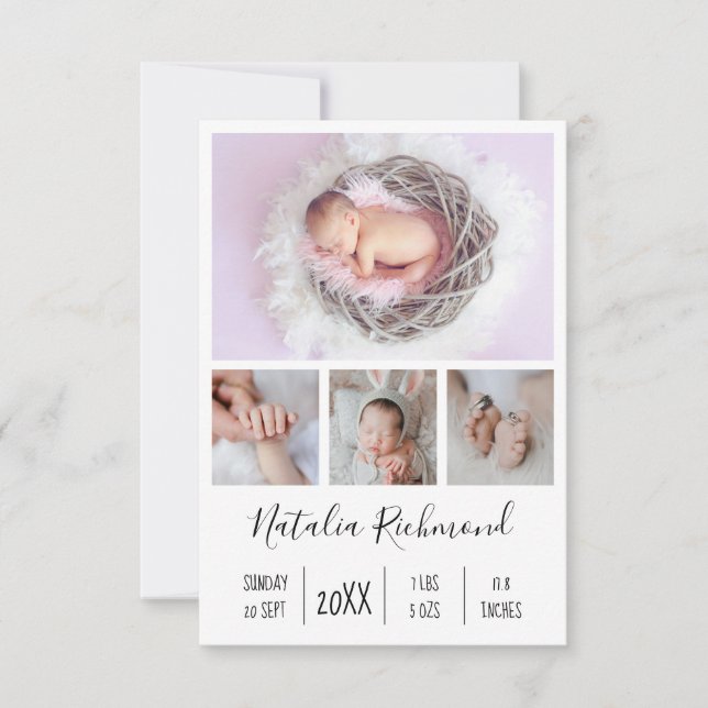 Baby Girl 4 Faire-part de naissance photo (Devant)