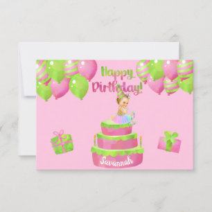 Baby Girl Ballerina Anniversaire invitation papier