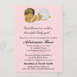 Baby Girl Baptism Christening Invitations PINK 180