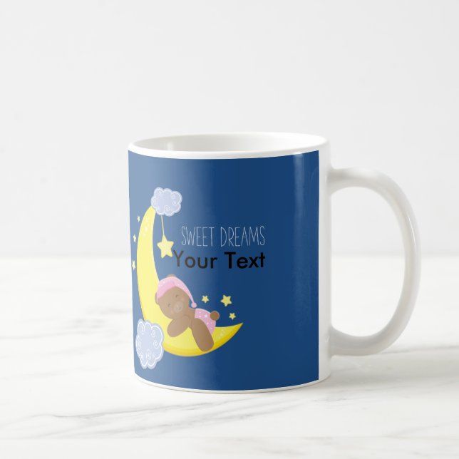 Baby Girl Bear Lune Stars SWEET RÊVES Coffee Mug (Droite)