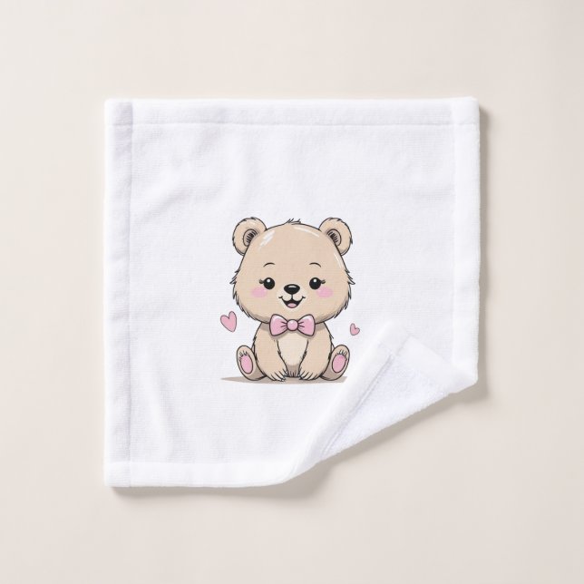 baby girl bear small towel  (Gant de toilette)