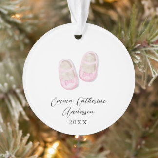 Baby Girl Chaussures rose Noël Acrylique Ornement