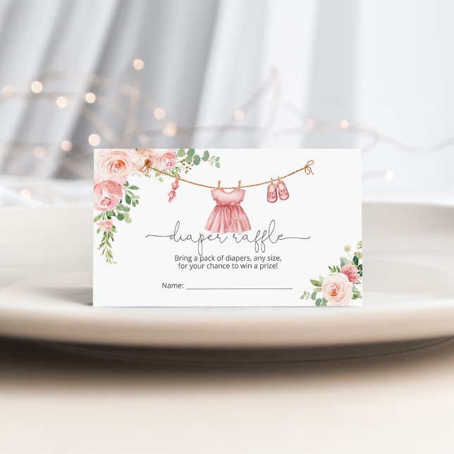 Baby Girl Clothesline Carte de tombola de couche (Créateur téléchargé)