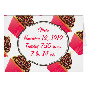 Baby Girl Cupcakes rose C'est une fille Faire-part