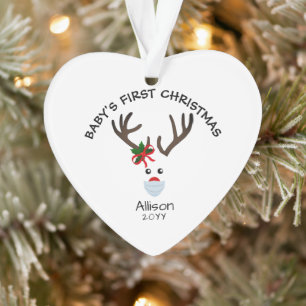 Baby Girl First Christmas Reindeer Personnalisé