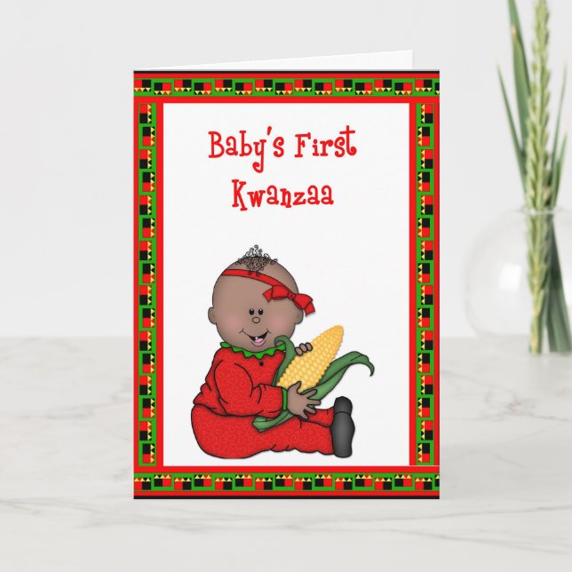 Baby Girl First Kwanzaa Carte de voeux (Devant)