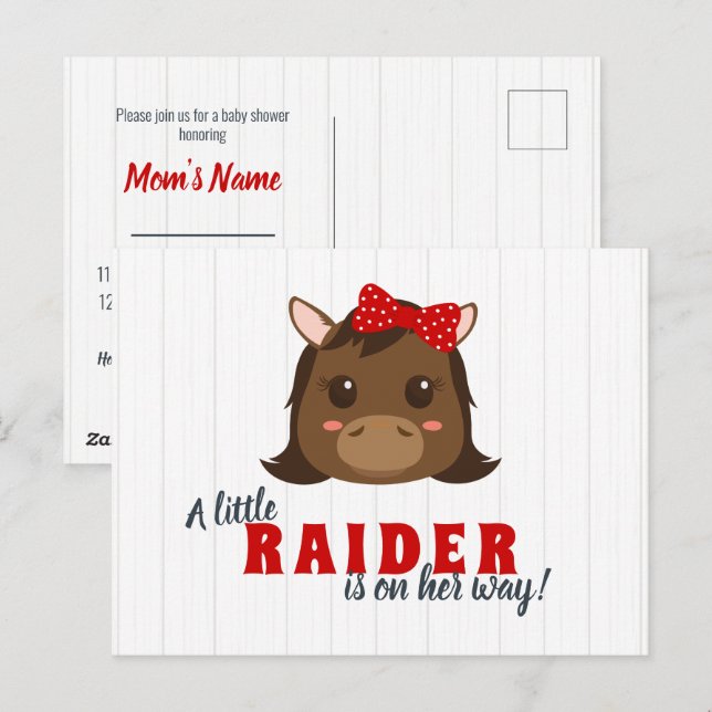 Baby Girl Horse Baby shower Invitation (Devant / Derrière)