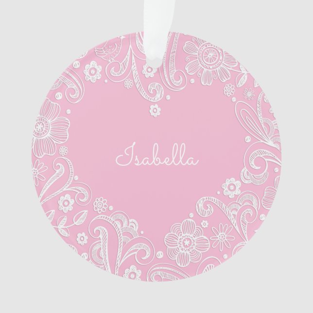 Baby Girl NAME Faire-part de naissance Keepsaké ro (devant)