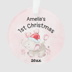Baby Girl Name First Christmas 2023 Rose & Custom