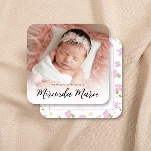 Baby Girl Nouveau-né Photo Overlay Texte rose Flor
