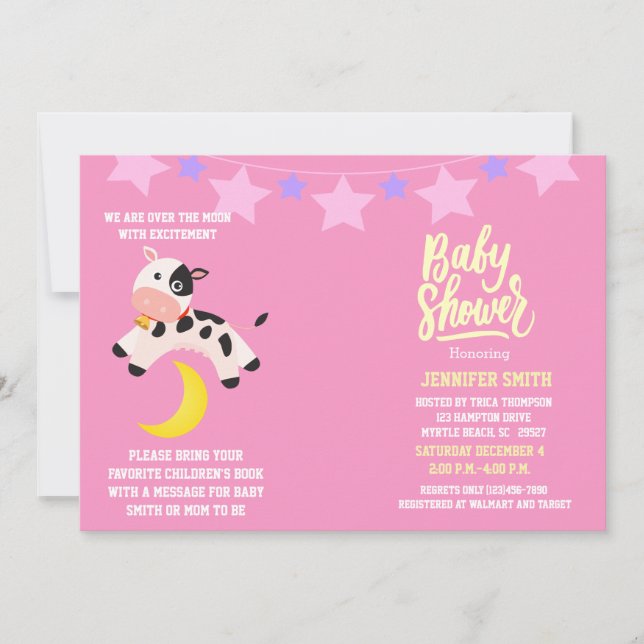 Baby Girl Nursery Rhyme Baby shower Invitation (Devant)