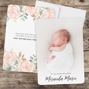 Baby Girl Overlay Texte Nouveau-né Photo Chic Rose