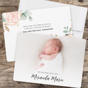 Baby Girl Overlay Texte Nouveau-né Photo Floral Ro