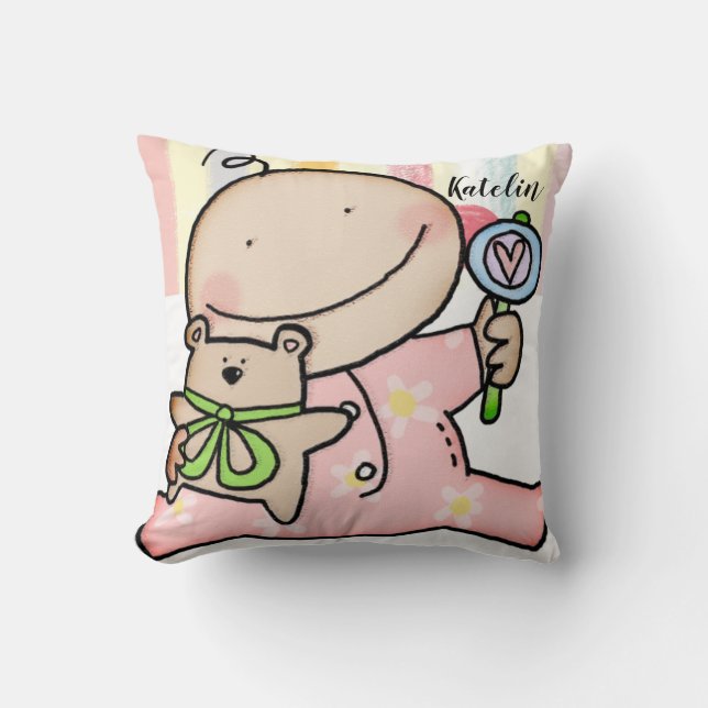 Baby Girl Pastel Stripe Lance Oreiller (Recto)