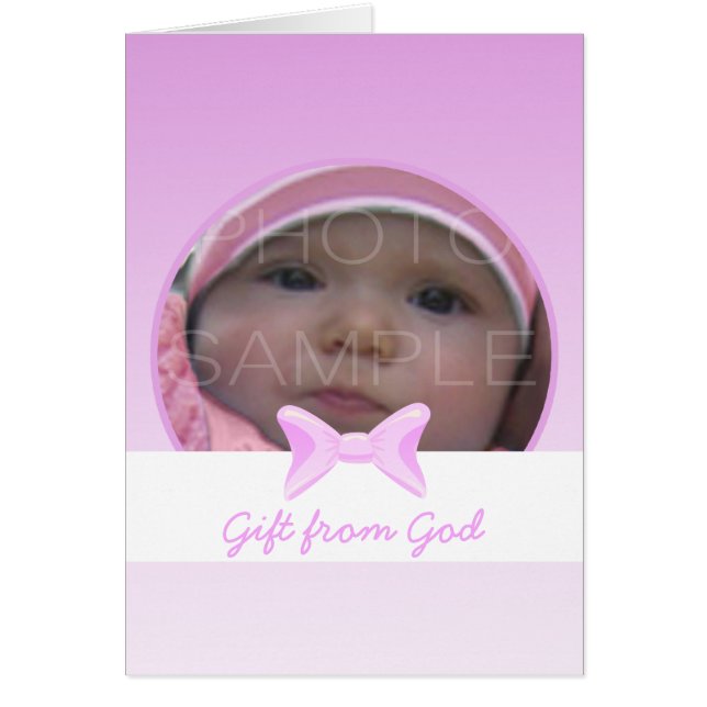 Baby girl Photo Gift from God Pink bow Bible verse (Devant)