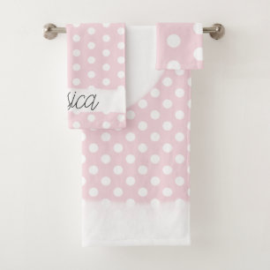 Baby Girl Pink Polka Dot Motif Nom du monogramme