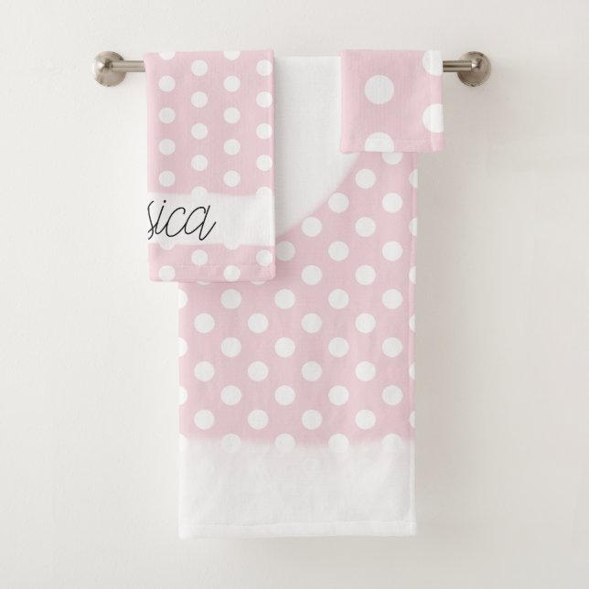 Baby Girl Pink Polka Dot Motif Nom du monogramme (En situation)