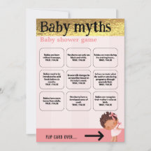 Baby Girl rose et or Babyshower jeu