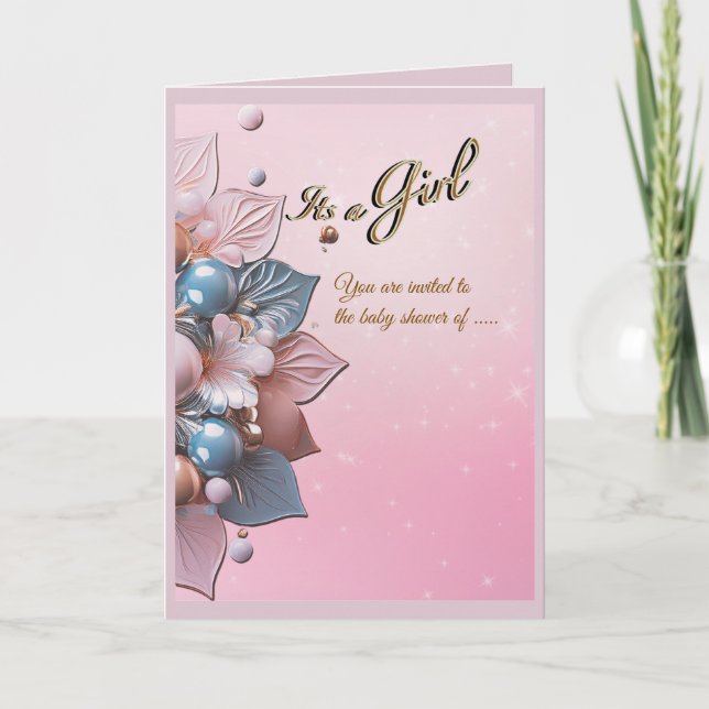 Baby Girl Shower Invitation  (Devant)