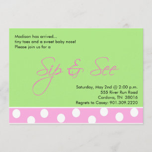 Baby Girl Sip and See Invitations