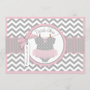 Baby Girl Tutu Chevron Merci d'impression