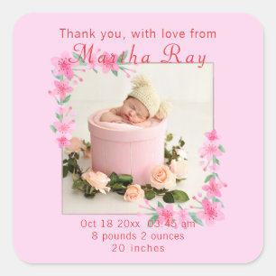 Baby Girl Your Photo here Classic Round Sticker