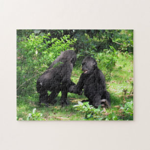 Baby Gorillas Jouer au puzzle