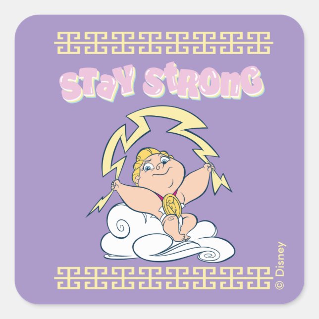 Baby Hercules - Stay Strong Square Sticker (Devant)