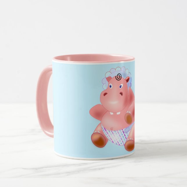 Baby Hippo Drôle Mug (Devant gauche)