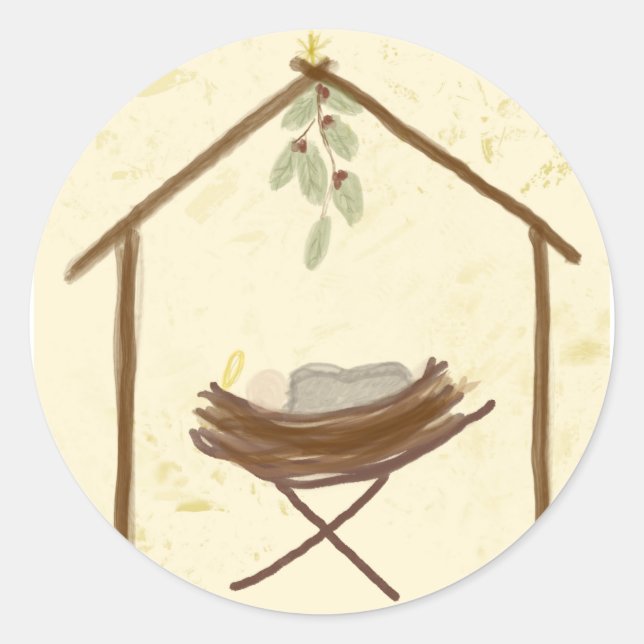 Baby in a manger sticker (Devant)