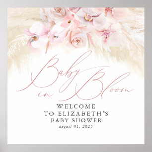 Baby in Bloom - Affiche de bienvenue Baby shower