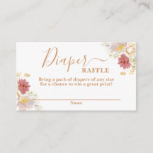 Baby in Bloom baby shower Déchets Carte Raffle