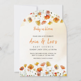 Baby in Bloom Baby shower Invitation