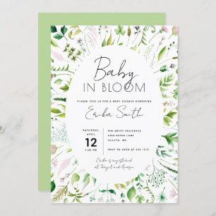 Baby in Bloom Baby shower Invitation